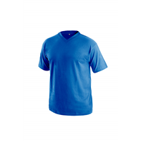 Tričko s krátkým rukávem DALTON, výstřih do V, středně modrá, vel. 3XL
