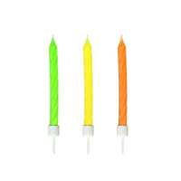 Narozeninové svíčky neon se stojánkem 60 mm [12 ks]