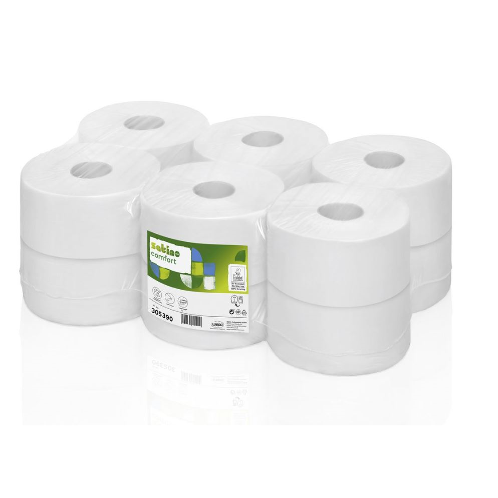Toaletní papír Satino Jumbo 190, 2 vrstvy, 2 vr. recykl, 150m (12ks v balení),  náplň do JT1