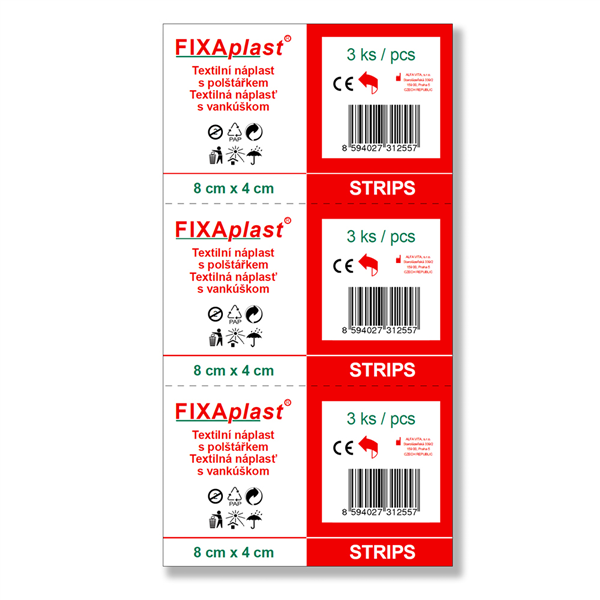 Náplast Fixaplast STRIPS 5ks 8x4cm