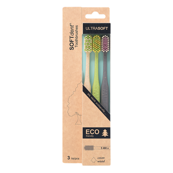 Zubní kartáček SOFTdent ECO ultra soft, 3 ks