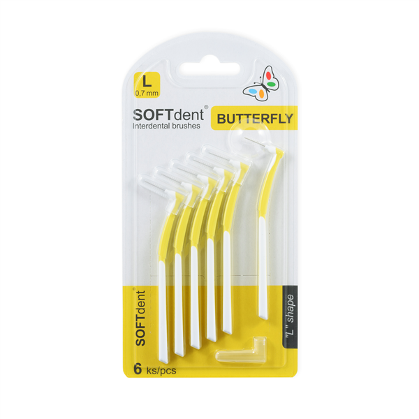 Mezizubní kartáček zahnutý 0,5mm SOFTdent® Butterfly