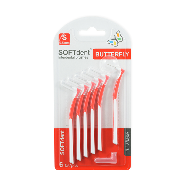 Mezizubní kartáček zahnutý 0,7mm SOFTdent® Butterfly