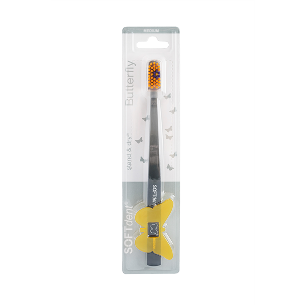 Zubní kartáček SOFTdent Butterfly STAND DRY Medium 1ks