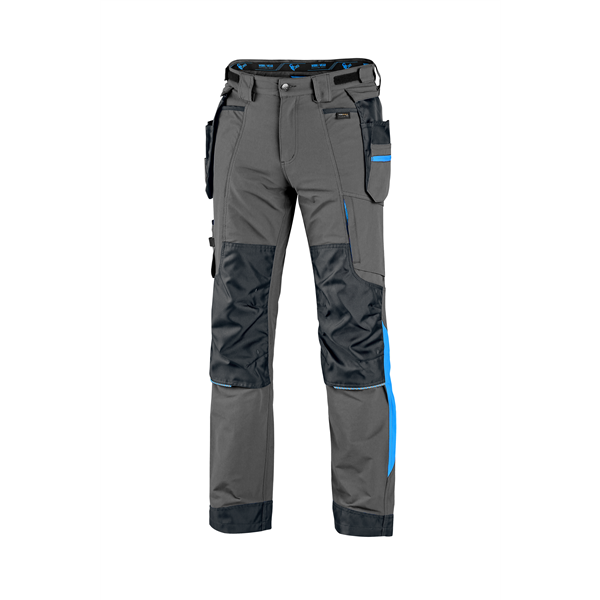 Kalhoty CXS NAOS pánské, šedo-černé, HV modré doplňky, vel. 46