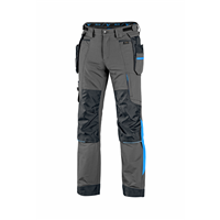 Kalhoty CXS NAOS pánské, šedo-černé, HV modré doplňky, vel. 52