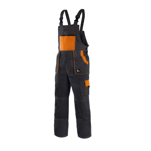 Kalhoty s laclem CXS LUXY ROBIN, pánské, černo-oranžové, vel. 46