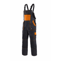 Kalhoty s laclem CXS LUXY ROBIN, pánské, černo-oranžové, vel. 58