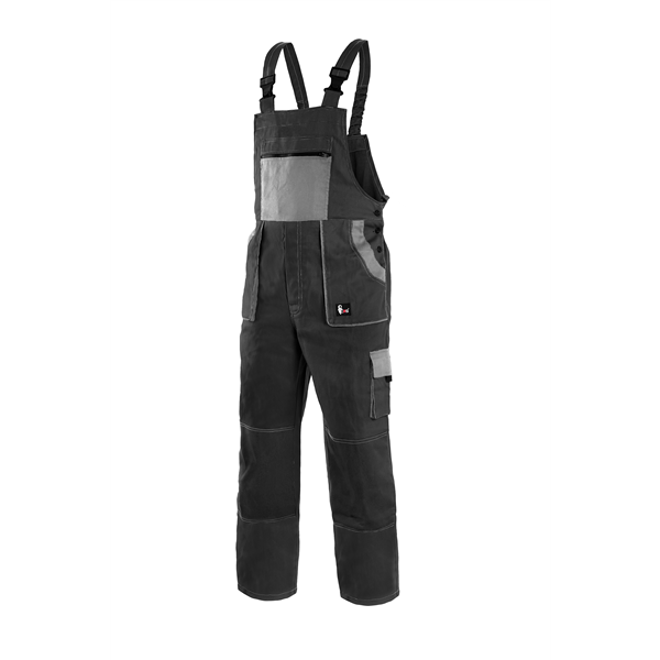 Kalhoty s laclem CXS LUXY ROBIN, pánské, černo-šedé, vel. 62
