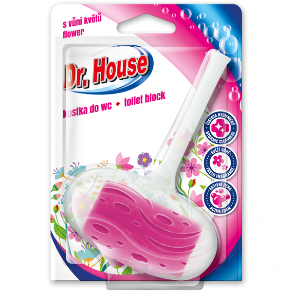 Dr. House kostka do WC - vůně květin 40 g