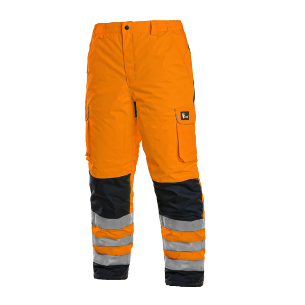 Kalhoty reflexní CARDIFF, pánské, zimní, oranžové, vel. M