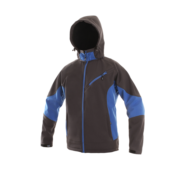 Bunda softshell CXS SACRAMENTO, pánská, šedo-modrá, vel. 3XL