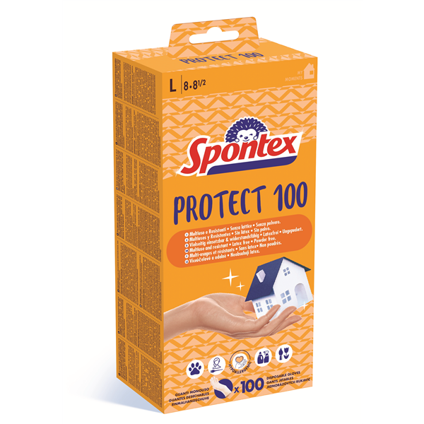 Spontex Protect vinylové rukavice 100 ks, velikost L