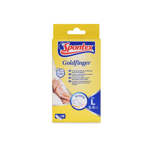 Spontex Goldfinger latexové rukavice jednorázové 10 ks L