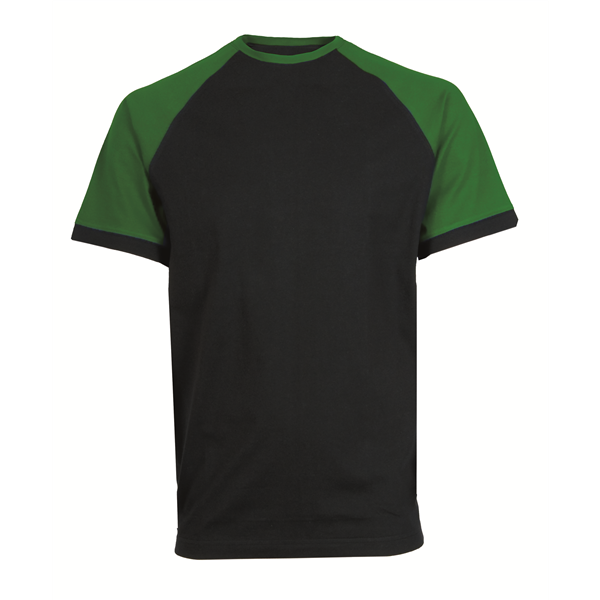 Tričko s krátkým rukávem OLIVER, černo-zelené, vel. S