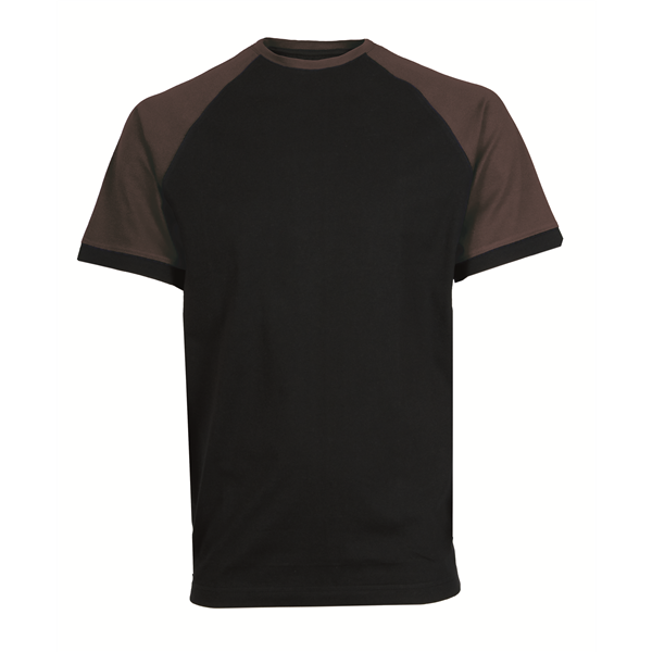 Tričko s krátkým rukávem OLIVER, černo-hnědé, vel. 2XL