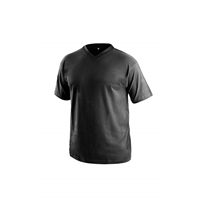 Tričko s krátkým rukávem DALTON, výstřih do V, černá, vel. M
