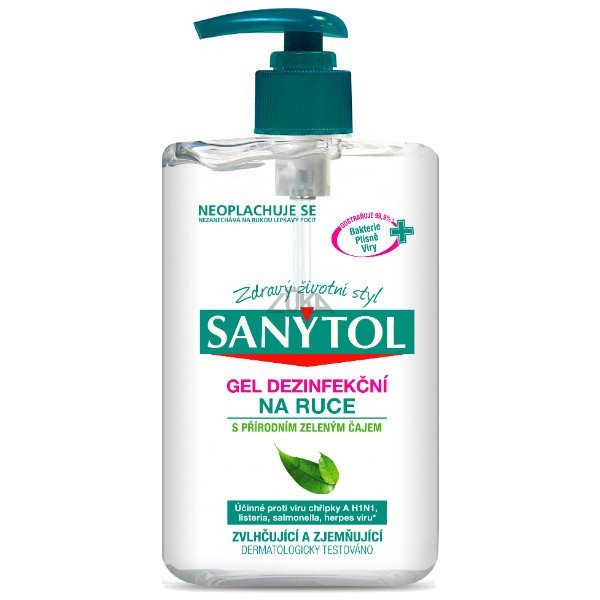 SANYTOL dezinfekční gel, 250ml s pumpičkou