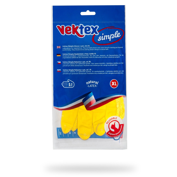 Rukavice gumové úklidové Vektex SIMPLE, vel. XL