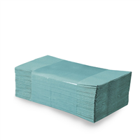 Skládané ručníky ZZ zelené, 1 vr. recykl, 25x23cm, 9,5 kg