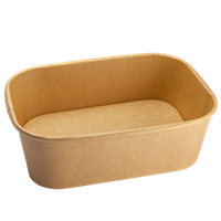 Papírová miska EKO na salát 168x120x55 mm 750 ml kraft oválná 50ks