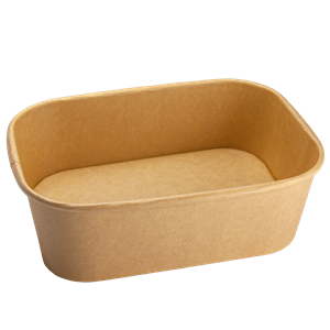 Papírová miska EKO na salát 168x120x55 mm 750 ml kraft oválná 50ks