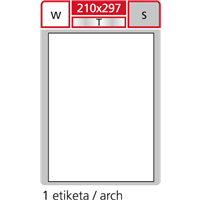 Etiketa 210 x 297mm, A4 ARCH 100 ks