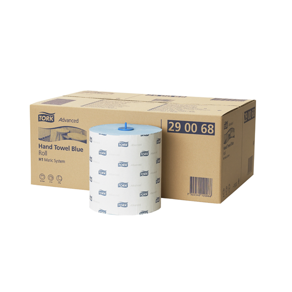 Tork Matic® papírové ručníky v roli modré, Advanced, Celulóza  + recykl, Modrá, 2 vrstvy, 150m / 600