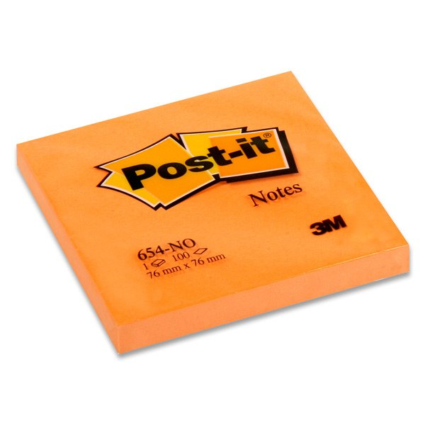 Bloček samolepící 76x76mm, oranžový