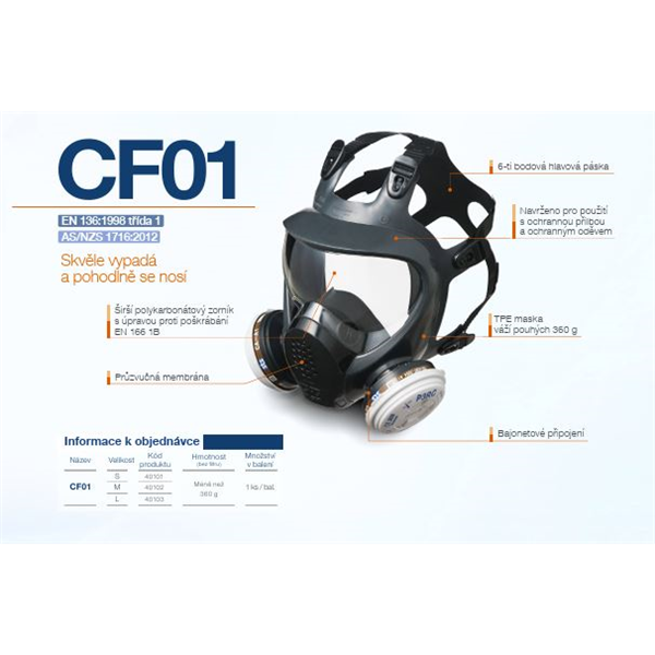 Celoobličejová maska CF01 (L)