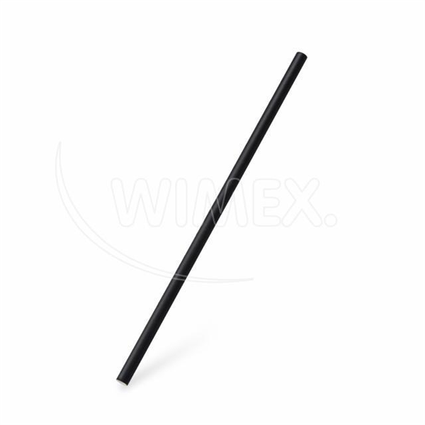 Slámka papírová JUMBO černá 25 cm, O 8 mm [100 ks]