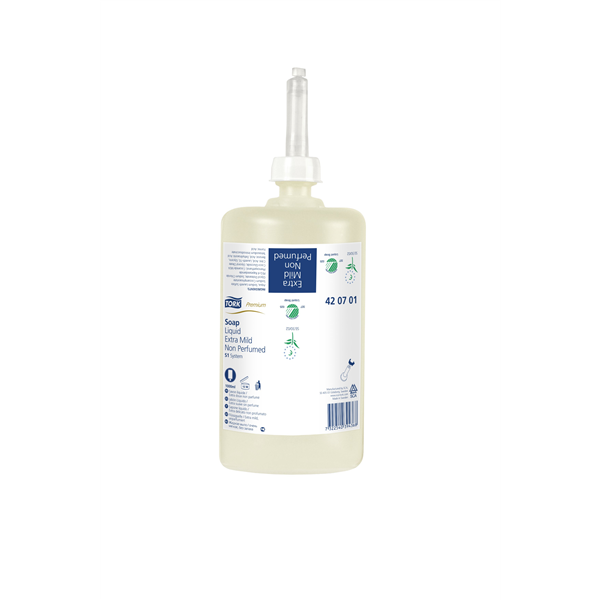 Tork mýdlo tekuté extra jemné, Premium, Bílá, 1000 ml, 1000 dávek, S1
