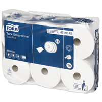 Tork SmartOne® toaletní papír, Advanced, Celulóza + recykl, Bílá, 13,4 x 18 cm, 207 m / 1150 útržků,