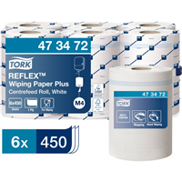 Tork Reflex™ papírová utěrka Plus, 2 vrstvy, Recykl, Bílá, 19,4 x 33,5 cm, 150 m / 457 útržků, (6 ks