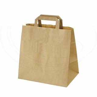 Papírové tašky 32+21 x 27 cm hnědé [50 ks]