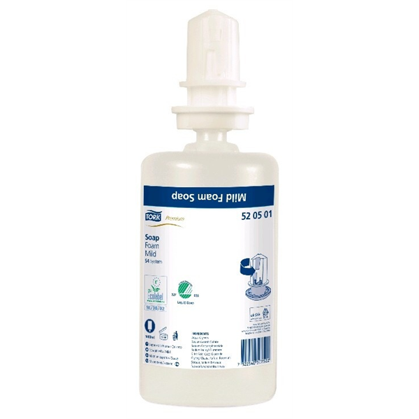 Tork mýdlo pěnové jemné, Premium, Světle žlutá, 1000 ml, 2500 dávek, S4