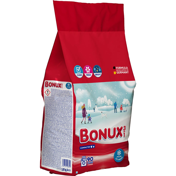 Prací prášek BONUX 90PD White polar ice fresh 5,85 KG