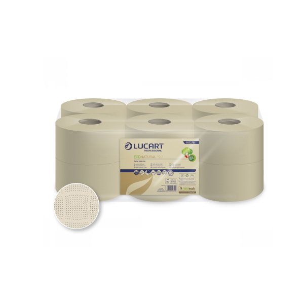 Toaletní papír LUCART ECONATURAL 19J, 2 vrstvý, recykl - fiberpack, 160m, 12ks v balení
