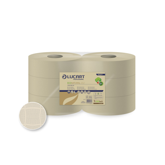 Toaletní papír LUCART ECONATURAL 23J, 2 vrstvý, recykl - fiberpack, 190m, 6ks v balení