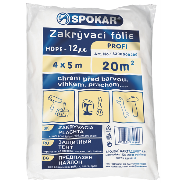 Zakrývací fólie 4x5m HDPE- 12MY