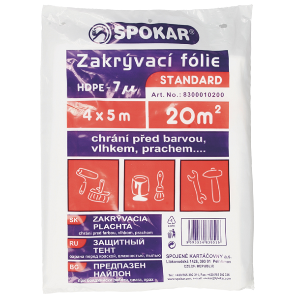 Zakrývací fólie 4x5m HDPE-  7MY