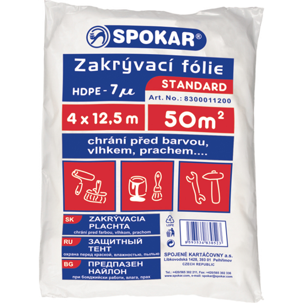 Zakrývací fólie 4x12,5m HDPE- 7MY