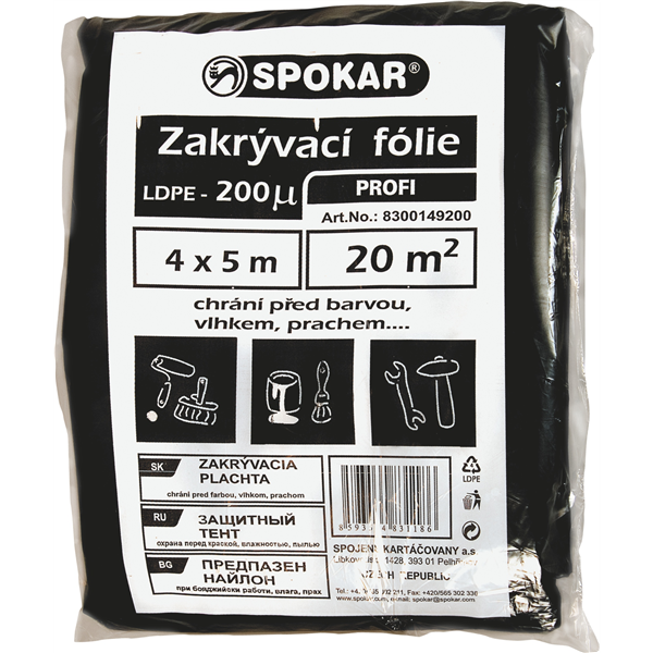 Zakrývací fólie 4x5m LDPE - 200MY