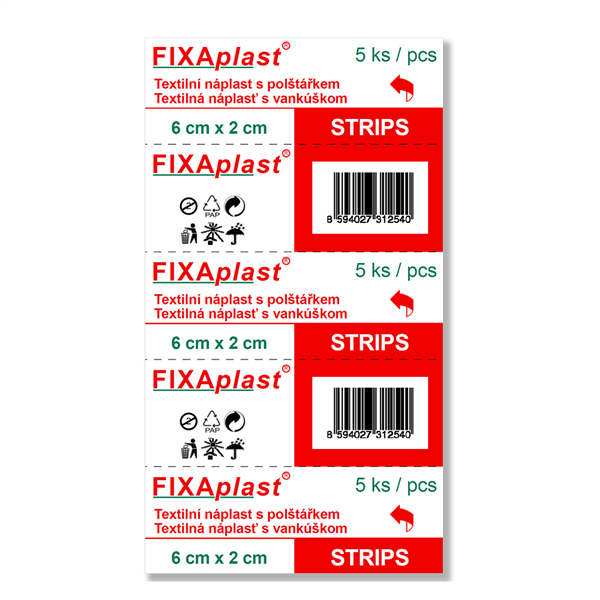 Náplast Fixaplast STRIPS 5ks 6x2cm