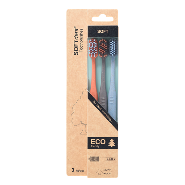 Zubní kartáček SOFTdent ECO soft, 3 ks