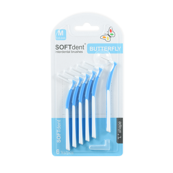 Mezizubní kartáček zahnutý 0,6mm SOFTdent® Butterfly