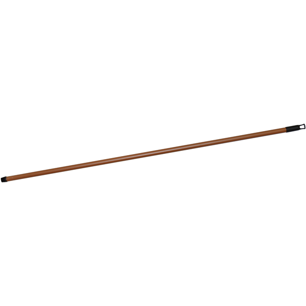 Hůl kovová, jemný závit, závěs, 130cm, imitace dřeva