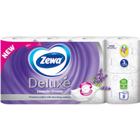 Zewa Deluxe Lavender Dreams 3vrstvý toaletní papír, 8 rolí, 19,3 m role