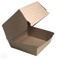 Burger box KRAFT 11 x 11 x 9 cm (50 ks) s tukovou bariérou, FSC Mix