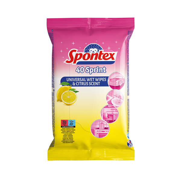 Spontex Sprint Citrus vlhčené univerzální utěrky 40 ks